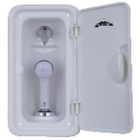 SCANDVIK 14126 Vertical Shower Box; White Sprayer With 6Ft White Nylon Hose 14126